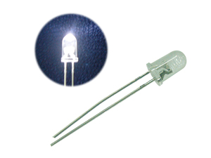 LED 5MM. สีขาว W.C. Ultra White 4.5V Optronix